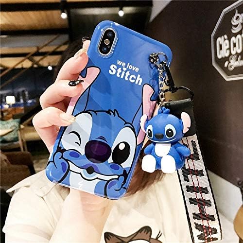 Super Cute Stitch + Tand Silicone Personality Drop Case for Samsung Galaxy 8 9 10/ Samsung Note 8 9 Phone Cases (Galaxy S10 Plus)