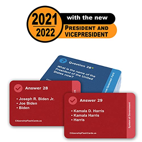 US Citizenship Flash Cards 2022 Naturalization Test Study Guide with