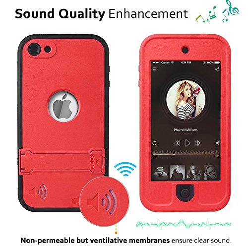 Comsoon iPod 5 iPod 6 Waterproof Case,[Dustproof Sweatproof][IP68 Certified]iPod Touch Defender Case Built-in Touch Screen & Kickstand for Both Apple iPod Touch 5th & 6th Generation - Thumbnail 4