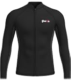 Owntop 2mm Neoprene Wetsuit Top Jacket - Zippered Pockets, Extended Back Flap