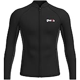 GoldFin Wetsuit Top Men, 2mm Wetsuits Jacket Long Sleeve Neoprene Tops for Water Sports Aerobics Diving Surfing Swimming