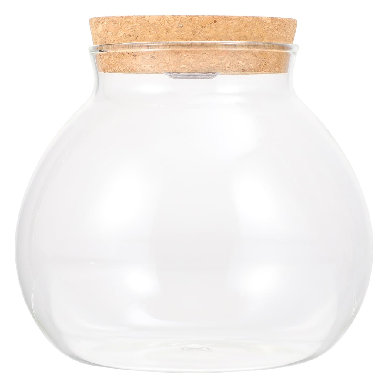 ULTECHNOVO Clear Glass Plant Terrarium Containers, Succulent Planter with LED Light, Plant Landscape Jars Fish Bowl Vase for Plants Succulent Air Planter, Office Home Decoration