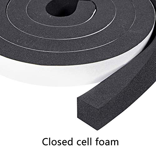 Yotache Foam Weather Stripping 2 Rolls 1 Inch Wide X 3/4 Inch Thick