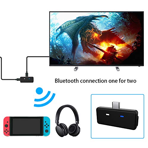 Nintendo Bluetooth Transmitter Audio Adapter for Nintendo Switch, AirPods PS4 Bose Sony, Bluetooth Headphones,TV,Notebook,Computer(Black)