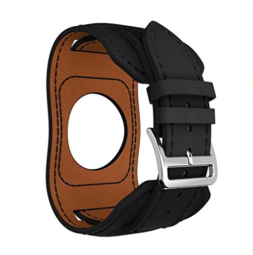 Alonea Fitbit Versa Watch Bands, Bands Leather Style Replacement Strap Wristbands For Fitbit Versa Smartwatch (Black)