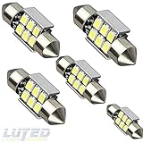 LUYED 5 X Super Bright 2835 6-EX Chipsets Error Free 1.25 inches DE3175 DE3021 DE3022 3175 LED Bulbs Used For Dome light,Xenon White