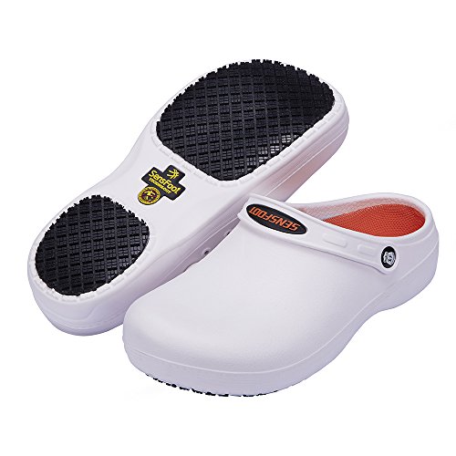SensFoot Non Slip Work Shoes Unisex Slip Resistant Slip On Chef Clogs