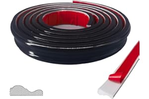 MAYDOS Wall Molding Trim, Flexible, Peel and Stick, Corner Molding Décor Lines for Floor Ceiling Mirror Cabinet Door, 1.3 in x 10 ft Black