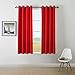 DWCN Red Curtains Faux Linen Country Modern Style Draperies 8 Grommets Window Curtain Panel 52x63 inch (set of 2 panels)Curtains for Kitchen/Dinning Room/Living Room