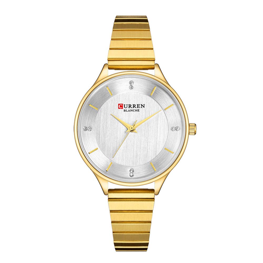 Women Watches,CURREN Quartz Analog Calendar,Wrist Watch for Women, Fashion Waterproof Stainless Stee