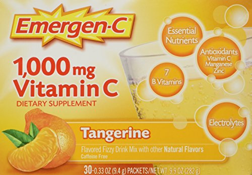 Emergen-C Supplement 1,000 MG Vitamin C Drink Mix, Tangerine Flavor, 9.4g 30 Packets each (Pack of 3)