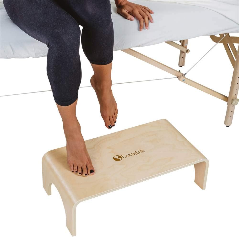 EARTHLITE Wooden Step Stool - 7'' High, Large Surface, Strong & Stable Bed Step, Foot Stool, Massage Step-Up: Health & Personal Care