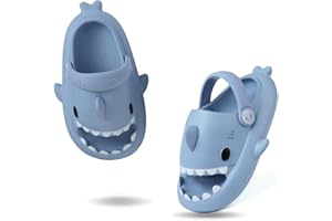 Coolloog Kids Shark Slides Toddler Girls Boys Cute Cartoon Summer Cloud Slippers Toddler Baby Non-Slip Beach Pool Shower Shoes