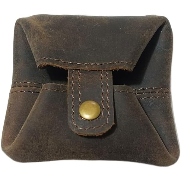 HION HILS Full Grain Vintage Brown Leather Mini Coin Pocket