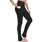 SEVEGO Women's Extra Long Yoga Leggings with Pockets Over The Heel Stacked Legging Barre Dance Athletic Pants
