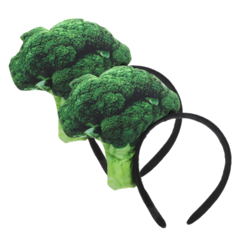 Healeved Halloween Broccoli Headband - 2Pcs Cosplay Vegetable Hair Band, Halloween Green Hair Hoop Woman for Bunny Costume, Cosplay Party - Women's Fashion Headbands