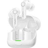 EarFun Air Pro 4+ Adaptive Noise Cancelling Wireless Earbuds, Qualcomm aptX Lossless, Dual Drivers, Translation Earbuds, Snapdragon Sound, 6 Mics AI Clear Call, Hi-Res Sound, Bluetooth 6.0, 54H, White