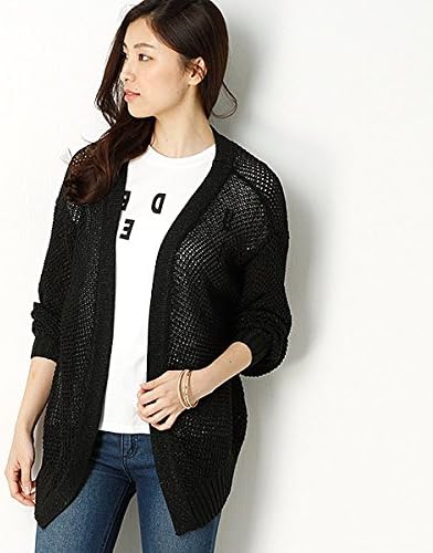 Amazon ムルーア Murua カーディガン メタリックルーズニットcd M09ブラック F カーディガン ボレロ 通販