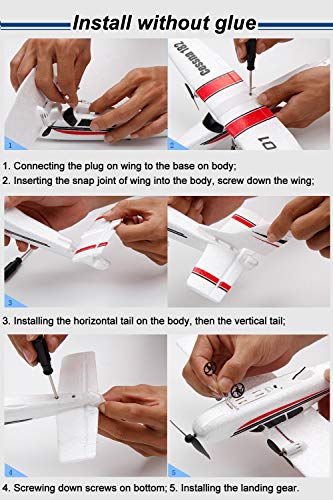 RC Airplane FX801 RC Plane 2.4Ghz 2CH 6-Axis Gyro DIY EPP Remote Control Airplane Easy to Fly Glider 310mm Wingspan with 3pack of Batteries