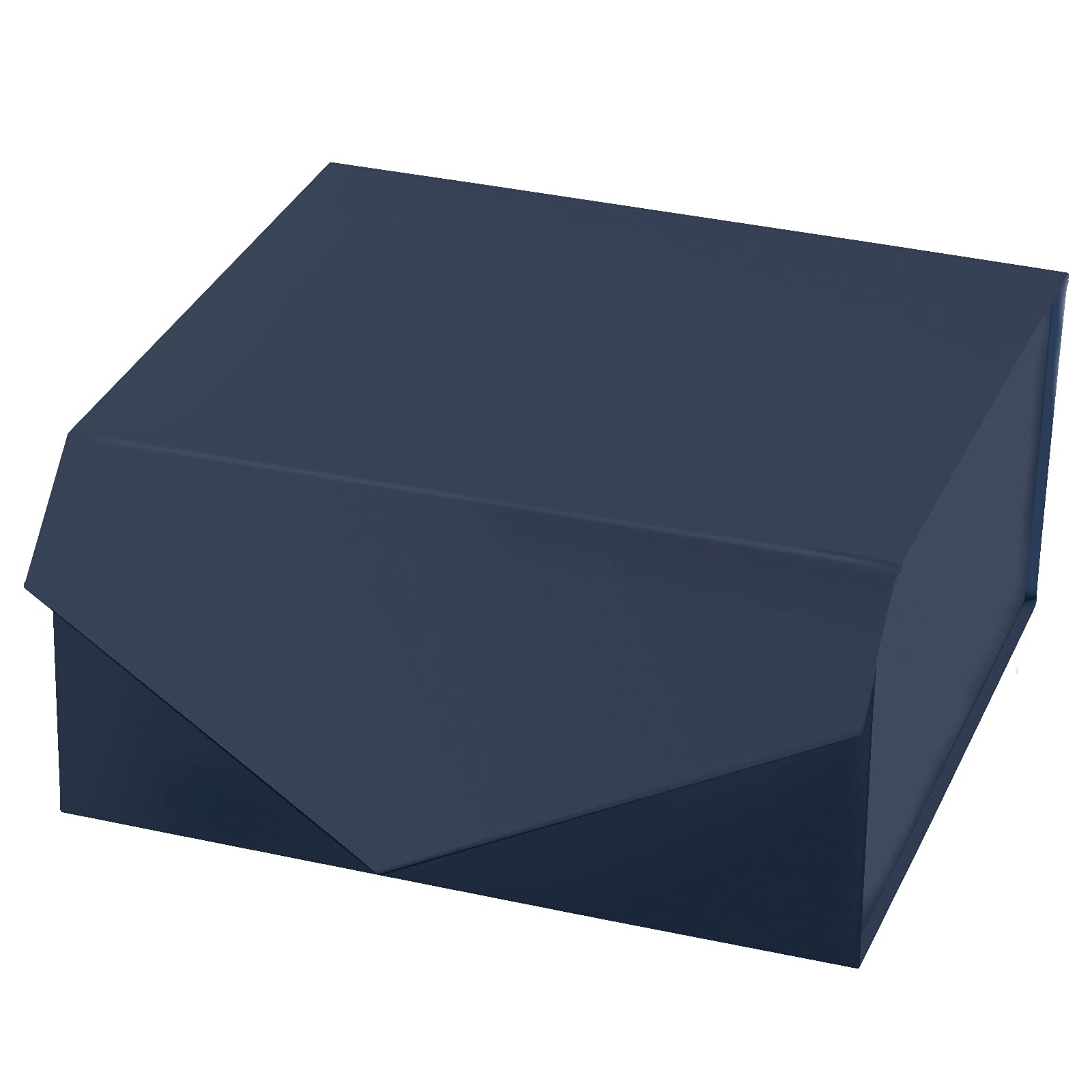Holijolly 1 Pcs Navy Gift Box with lids - Collapsible Gift Box with Magnetic Closure and 2 Pcs White Tissue Paper, Perfect for Birthday, Party, Holiday, Wedding, Graduation - 20.32x20.32x10.16CM
