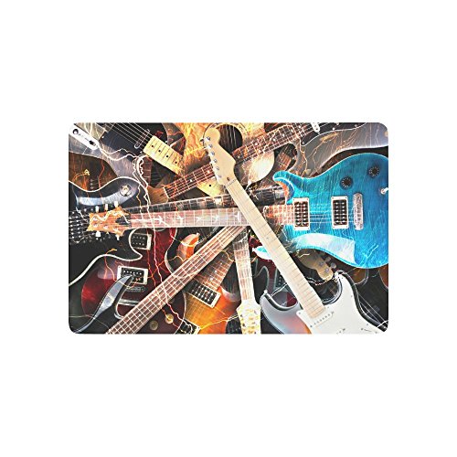 INTERESTPRINT Cool Electric Guitar Surrounded with Lightnings Doormat Non Slip Indoor/Outdoor Doormat Floor Mat Home Decor, Entrance Rug Rubber Backing 23.6"(L) x 15.7"(W) - Thumbnail 7