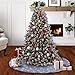 S-DEAL 48 Inches Christmas Tree Skirt Double Layers Grey and White Snow Carpet for Party Holiday Decorations Xmas Ornaments