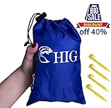HIG Pocket & Picnic Blanket Waterproof Lightweight, Outdoor Beach Blanket Includes Corner Pockets(Silver Blue)