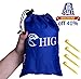 HIG Pocket & Picnic Blanket Waterproof Lightweight, Outdoor Beach Blanket Includes Corner Pockets(Silver & blue) (Silver Blue)