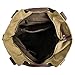 BMC Womens Khaki Gray Textured Canvas Double Top Handle Lightweight Shoulder Tote Travel Shopper Handbag