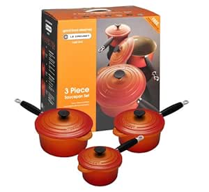 LE CREUSET - Batería de Cocina de Hierro Fundido con Interior esmaltado