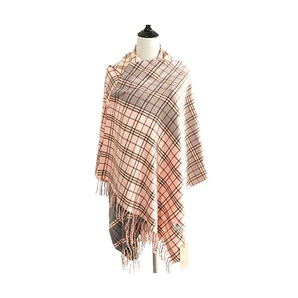 Yonhi Women's Large Blanket Wrap Shawl Scarves Warm Cozy Tartan Wrap Shawl Scarf