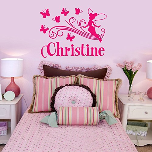New限定品 Personalizedカスタム妖精ピクシー花蝶名前ビニールステッカー壁デカール子stickers You色名と選択 B01ay7gvdi 驚きの値段 Www Hpjc Org