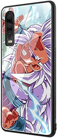 DEPING DP-3 Dragon Ball Z Case,Tempered Glass Back Cover and Soft Silicone Border Anti Scratch Bumper Design for Huawei P30 Lite Protective Case