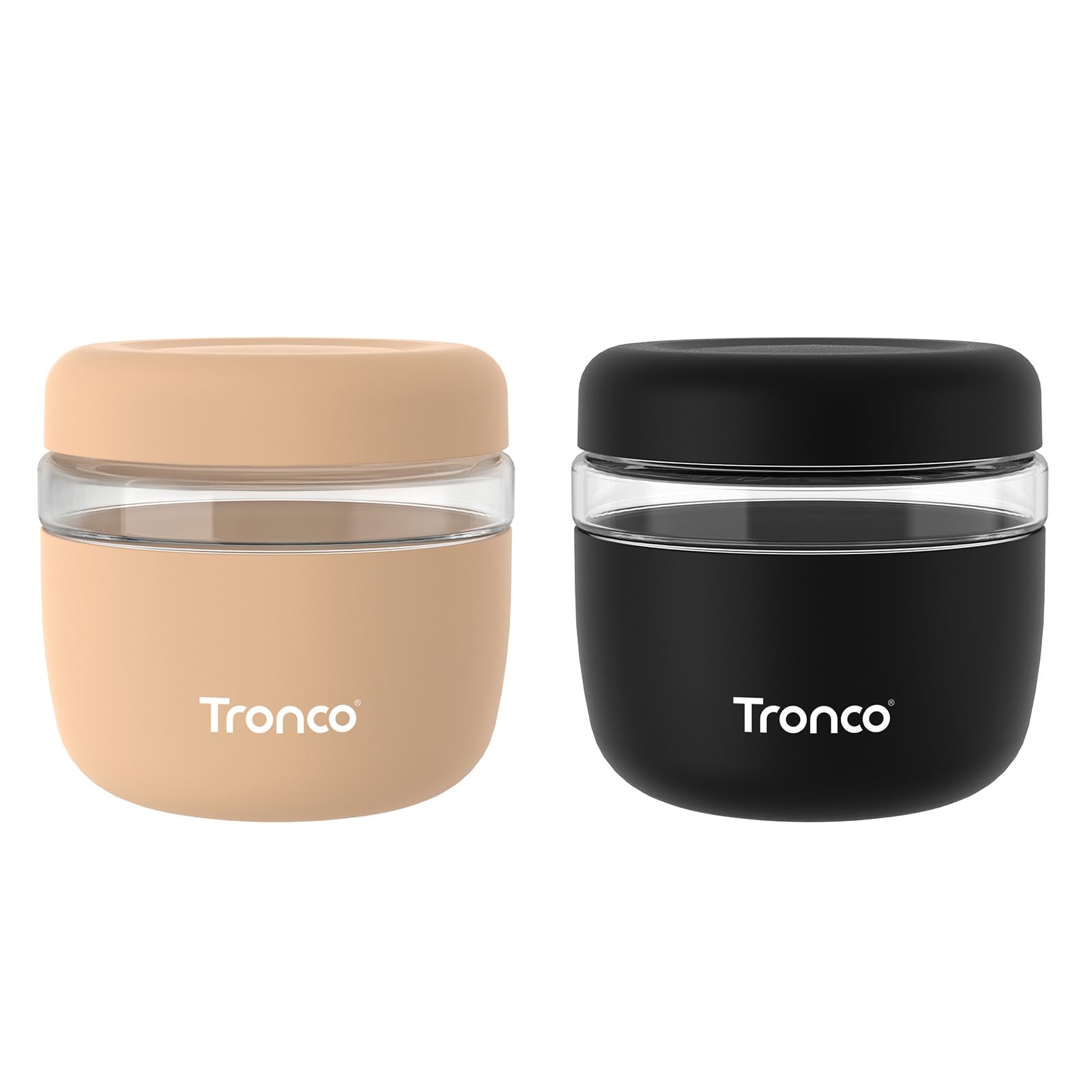 Tronco 24 oz Glass Food Storage Containers with Lids, Airtight, Leak & Spill Proof Glass Lunch Bowls for Meal Prep, Salad, Yogurt, Soup & Stew, Microwave & Dishwasher Safe, BPA-Free Image