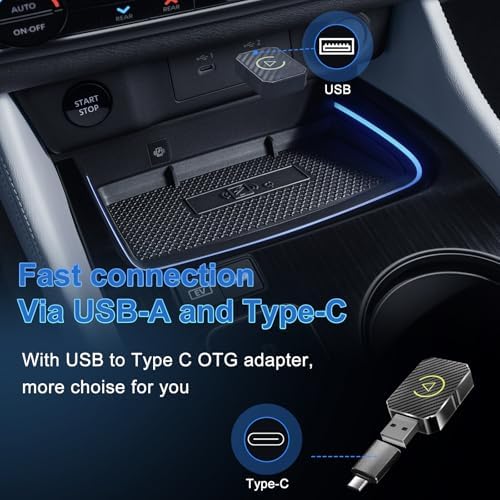 Wireless CarPlay Adapter Auto, Stabiler Schneller Mini Stick Plug & Play, Kompatibel Mit iPhone iOS 10+ für Fahrzeuge Mit CarPlay