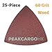 25-Piece 60-Grit Rough Triangular Hook & Loop Abrasive Paper Sandpaper Sanding Sheets - Wood Universal Oscillating Fein Dremel Bosch Makita Rockwell