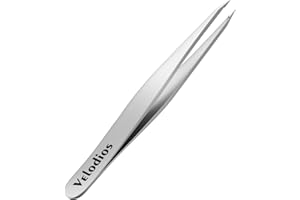 Velodios Pointed Tweezers for Women Facial Hair, Professional Stainless Steel Tweezers for Eyebrow, Chin Hair and Ingrown Hai