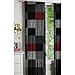 Modern Digital Blocks Window Panel Pair Gray Red Black (1, 52x84)
