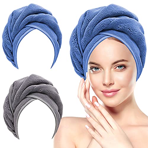 Microfiber Hair Towel Wrap for Women,2 Pack Hair Towels Wrap for Wet