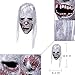 2pcs/set Latex Horror Creepy White Hair Mask,Scary Halloween Party Props