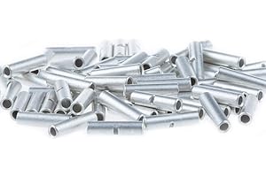 AIRIC Non Insulated Butt Connectors 200pcs 16-14 Gauge Electrical Wire Seamless Uninsulated Butt Connectors Crimp Ferrule Terminals