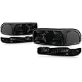 PM PERFORMOTOR Smoked Lens Clear Corner Headlights Compatible with 99-07 Sierra 1500 2500 3500&HD / 99-06 Yukon&XL / 2001 Sierra C3, PMHL-GSIE-9906-4P-OH-BSC