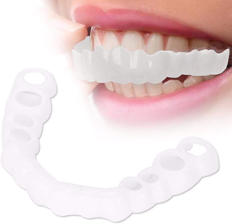 Cosmetic Teeth Instant Smile Teeth Veneers Top And Bottom Hand Crafted Detail Moldable Mouth Care