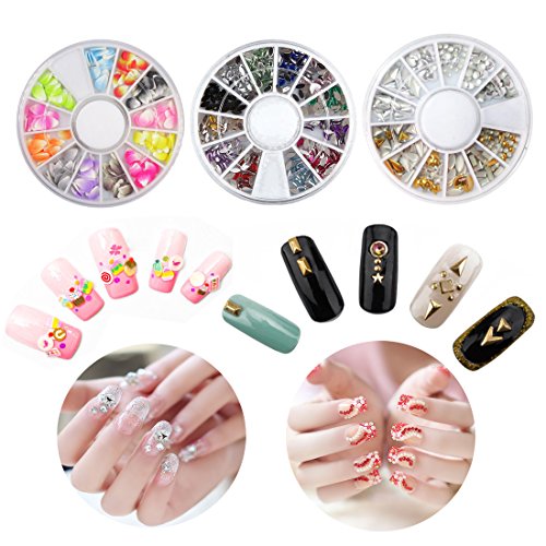 10 Pack Flower Nail Art Stickers Decals Water Slide Sticker Decal 3 Boxes Acrylic Nail Rhinestones Decorations Fingernail Accessories (10 Pack Style 2)