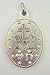 Silver Toned Base Blue Enamel Blessed Saint Mary Miraculous Medal, 1 3/4 Inch