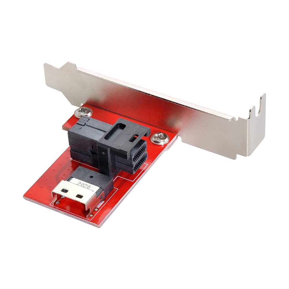 NFHK PCI-Express 4.0 Slimline SAS SFF-8654 to HD SFF-8643 PCBA Female Adapter With Bracket