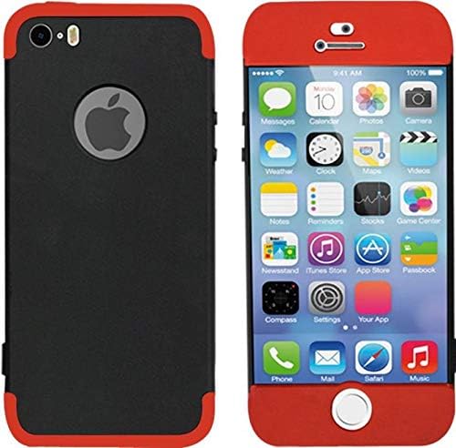 Aspir 360 Degree Full Protection 3 in 1 Back Cover for Apple iPhone 5C (Red Hard PC Matte Case)