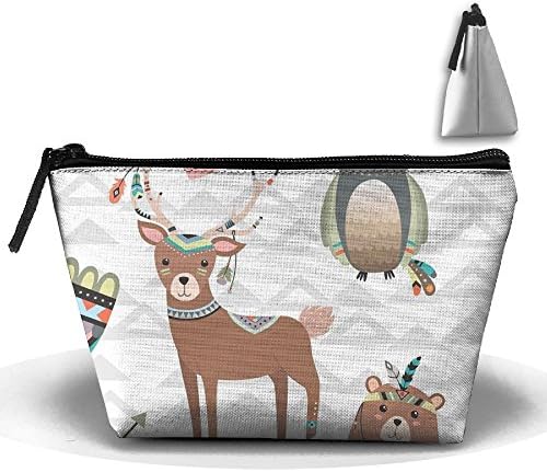 CHC40 Travel Makeup Tribal Woodland Creatures Cosmetic Case Organizer Portable Artist Storage Bag Toiletry Jewelry Bag