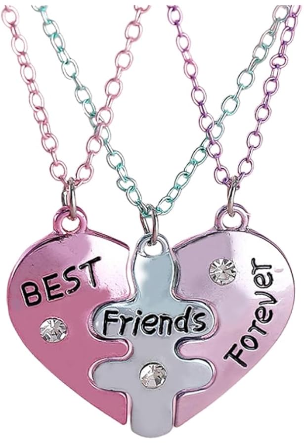 Collier D'amitié Pour 4 Meilleures Amies - Pendentif Quadrilobe Magnétique - Longueur Chaîne 57+5 Cm - Alliage - Cadeau Anniversaire, Graduation