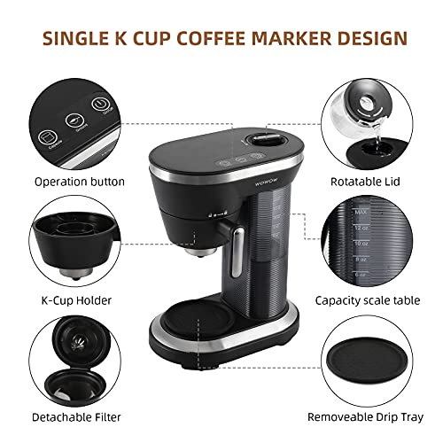 WOWOW Single Serve Coffee Maker K Cup Pod & Ground Coffee,2In1 Small